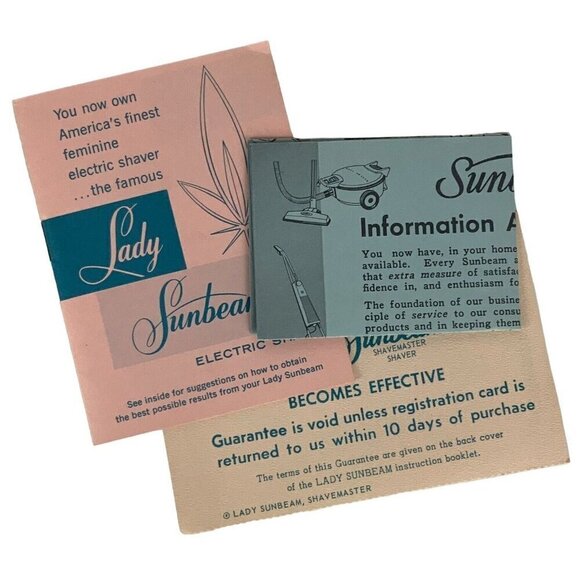 Lady Sunbeam Womens Electric Shaver Razor Shavemaster Underarms Legs LS4A 1950s - Picture 8 of 10